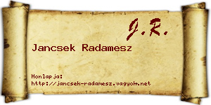 Jancsek Radamesz névjegykártya